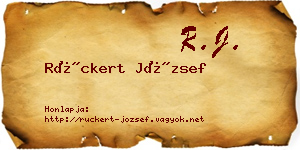 Rückert József névjegykártya